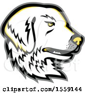Clipart Of A Retro Great Pyrenees Dog Mascot Royalty Free Vector Illustration