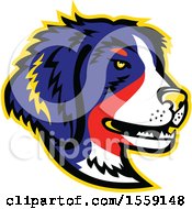 Clipart Of A Retro Bernese Mountain Dog Dog Mascot Royalty Free Vector Illustration