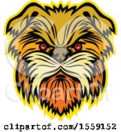 Poster, Art Print Of Retro Aggressive Affenpinscher Monkey Terrier Dog