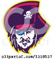 Poster, Art Print Of Retro Male Pirate Face With An Eye Patch