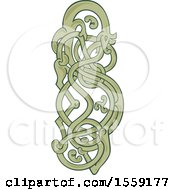 Clipart Of A Urnes Snake Mono Line Styled Design Royalty Free Vector Illustration