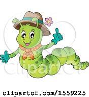 Clipart Of A Caterpillar Holding Up A Finger Royalty Free Vector Illustration by visekart