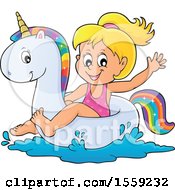 Girl On A Unicorn Swim Float