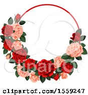 Poster, Art Print Of Red And Pink Rose Frame Design