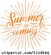 Poster, Art Print Of Orange Summer Is Coming Text Design
