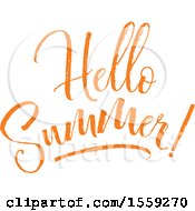 Poster, Art Print Of Orange Hello Summer Text Design