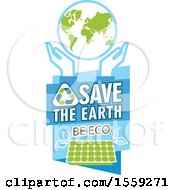 Clipart Of A Blue And Green Eco Design With Text Royalty Free Vector Illustration
