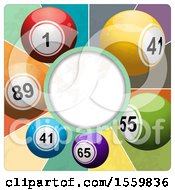 Poster, Art Print Of Round Frame With Vintage Lottery Balls