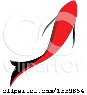Clipart Of A Red And Black Swimming Fish Royalty Free Vector Illustration