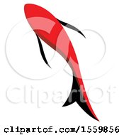 Clipart Of A Red And Black Swimming Fish Royalty Free Vector Illustration