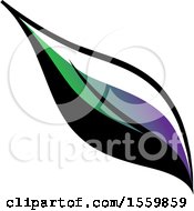 Poster, Art Print Of Beautiful Green Purple Black And White Leaf