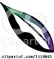 Poster, Art Print Of Beautiful Green Purple Black And White Leaf