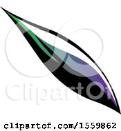 Clipart Of A Beautiful Green Purple Black And White Leaf Royalty Free Vector Illustration