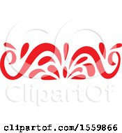 Clipart Of A Red Oriental Styled Floral Design Element Royalty Free Vector Illustration