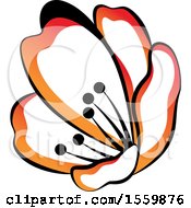 Clipart Of A Beautiful Asian Styled Flower Royalty Free Vector Illustration