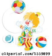 Poster, Art Print Of Happy Clown Playing With A Ball