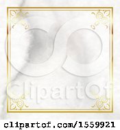 Poster, Art Print Of Marble Texture Background And Gold Frame