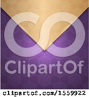 Clipart Of A Gold And Purple Floral Background Royalty Free Vector Illustration
