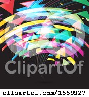Clipart Of A Colorful Geometric Background With Lines On Black Royalty Free Vector Illustration