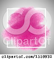 Clipart Of A Pink Splatter In A Frame On Gray Royalty Free Vector Illustration