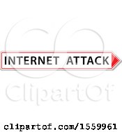 Clipart Of A Red And White Internet Attack Arrow Design Royalty Free Vector Illustration