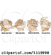 Poster, Art Print Of Hear No Evil See No Evil Speak No Evil And Do No Evil Monkeys With Text
