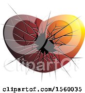 Poster, Art Print Of Red Broken Glass Heart