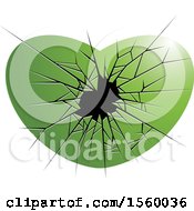 Poster, Art Print Of Green Broken Glass Heart