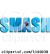 Clipart Of Broken Glass Spelling SMASH Royalty Free Vector Illustration