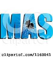 Clipart Of Broken Glass Spelling MAS Royalty Free Vector Illustration