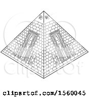 Poster, Art Print Of Black And White Ancient Egyptian Pyramid