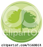 Poster, Art Print Of Round Green Tree Design