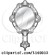 Clipart Of A Hand Mirror Royalty Free Vector Illustration