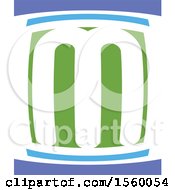 Clipart Of A Green And Blue Abstract Letter M Design Royalty Free Vector Illustration by Lal Perera