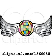Poster, Art Print Of Colorful Winged Globe