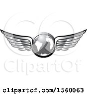 Poster, Art Print Of Silver Winged Globe