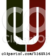 Clipart Of An Abstract Letter U Logo Design Royalty Free Vector Illustration