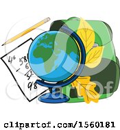 Poster, Art Print Of Back To School Design With A Globe