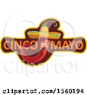 Poster, Art Print Of Cindo De Mayo Design With A Mexican Pepper Wearing A Sombrero Hat