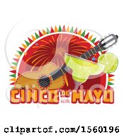 Poster, Art Print Of Cindo De Mayo Design With A Guitar And Margarita