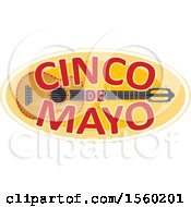 Clipart Of A Cindo De Mayo Design With A Guitar Royalty Free Vector Illustration