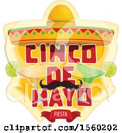 Poster, Art Print Of Cindo De Mayo Design With A Sombrero Hat Mustache And Cocktails