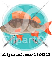 Poster, Art Print Of Fish Over Crossed Poles