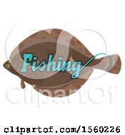 Poster, Art Print Of Flounder With Fishing Text