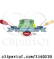 Poster, Art Print Of Fishing Design With Gear With Sale Text