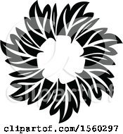 Clipart Of A Black And White Floral Damask Relief Design Element Royalty Free Vector Illustration
