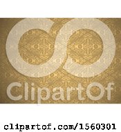 Clipart Of A Golden Damask Background Royalty Free Vector Illustration