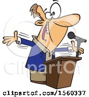 Clipart Of A Cartoon White Male Politician Or Motiviational Speaker Royalty Free Vector Illustration