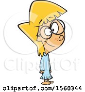 Clipart Of A Cartoon White Girl Wearing A Nightgown Royalty Free Vector Illustration