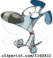 Clipart Of A Cartoon Happy Dog Taking A Stroll Royalty Free Vector Illustration